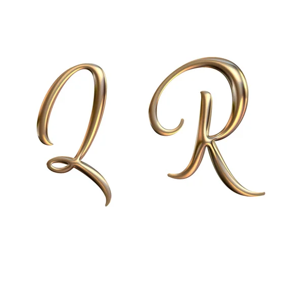 Alphabet Golden Letter Rendering — Stock Photo, Image