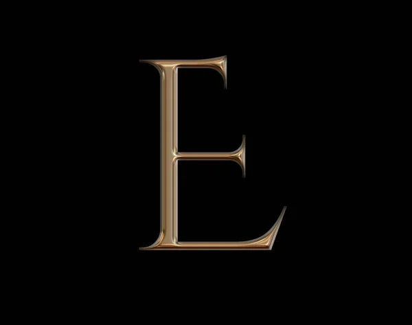 Gouden Alfabet Elegant Hoofdletters Lettertype Letter Rendering — Stockfoto