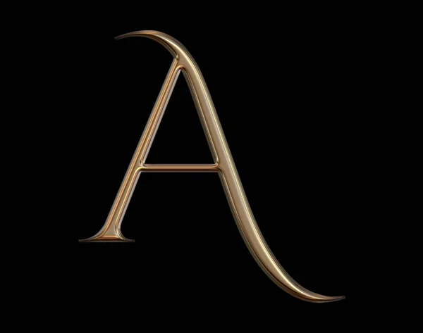 Golden Alphabet Elegant Font Uppercase Letter Illustration — Stock Photo, Image