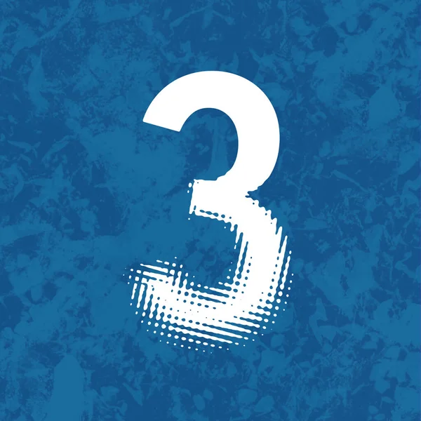 White Number Three Blue Background Rendering — Stock Photo, Image