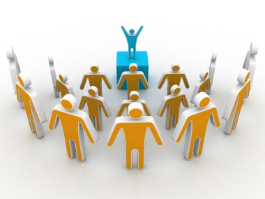 bir kişi grubuna bir kampanya Soapbox bir duyuru iletişim yapar