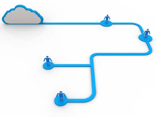 Cloud obchodní síť — Stock fotografie