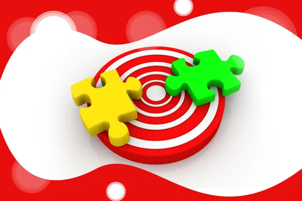 Puzzle on target — Stock Photo, Image
