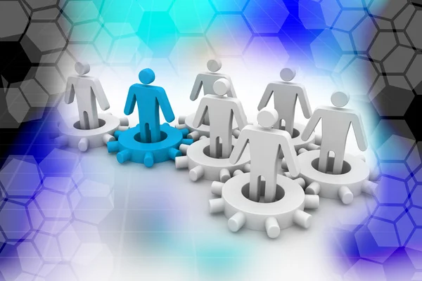 Leader is managing his work team. Network concept — Stock Photo, Image