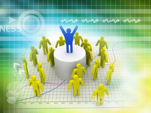 Leader is managing his work team. Network concept — Stock Photo, Image