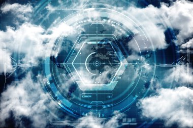 kavramsal arka plan görüntüsü dijital 3d simgeleri