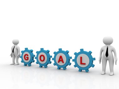 Hedefi ile 3D iş adamı