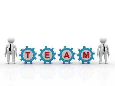 iş adamı ile 3D takım