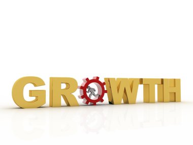 3d işadamı bir hamster tekerlek içinde büyüme word'ün bir parçası olarak çalışan