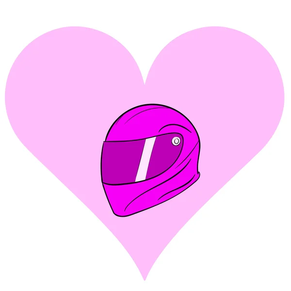 Crash hjelm i lyserødt hjerte – Stock-vektor