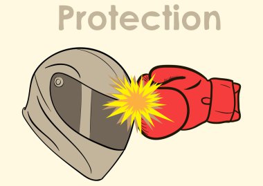 Protection of a helmet clipart