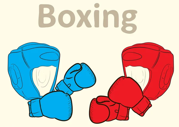 Atributos deportivos de boxeo — Vector de stock
