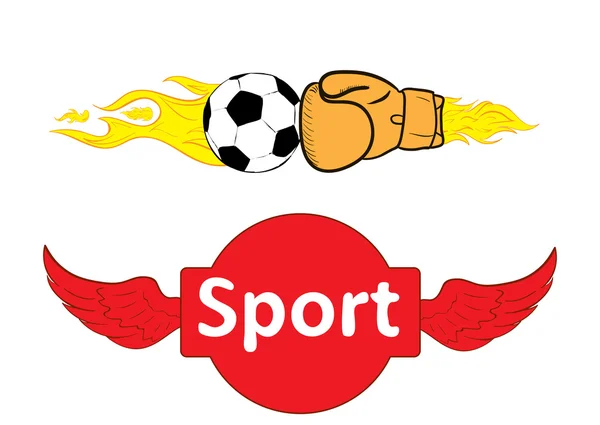 Boxeo deportivo y fútbol — Archivo Imágenes Vectoriales