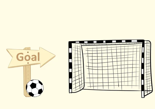 Football goal and sign — Stock Vector