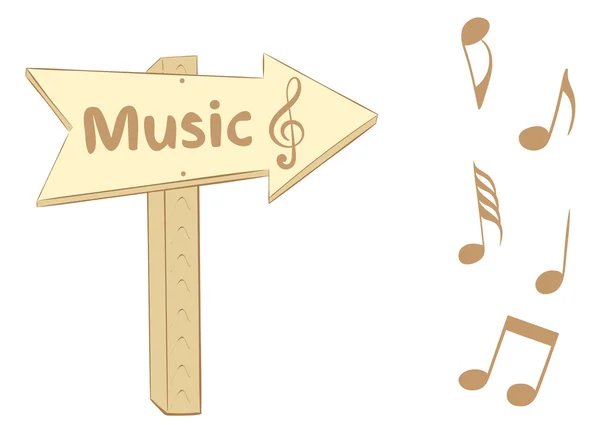 Road  sign music — Stock Vector