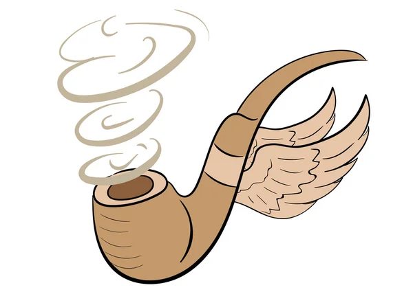 Крылатая трубка с дымом — стоковый вектор