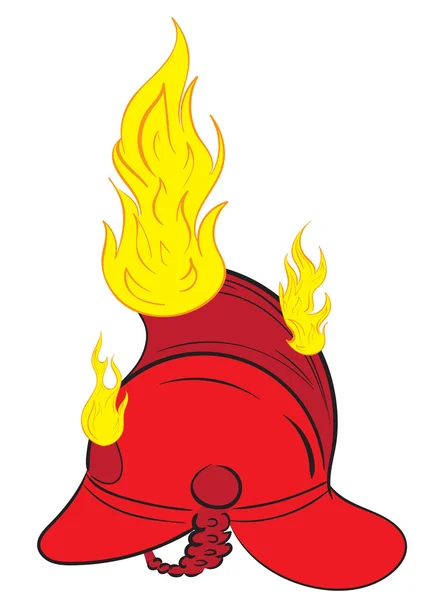 Der brennende Feuerwehrhelm — Stockvektor