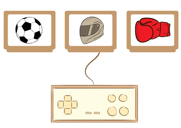 Cartouches de jeu et manette de jeu — Image vectorielle