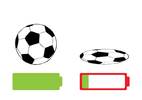 Soccerball et charge de la batterie — Image vectorielle