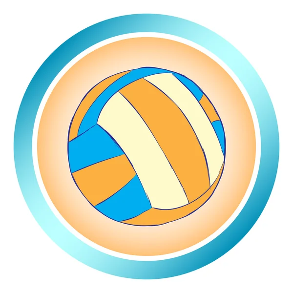 Icon with a volleyball — Stock Vector