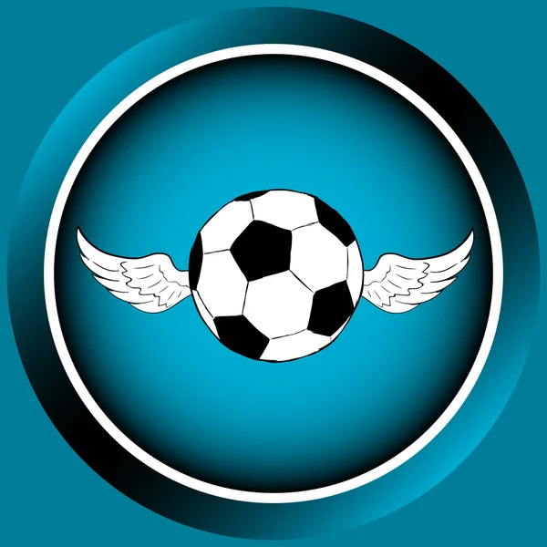 Ikone geflügelter Fußball — Stockvektor
