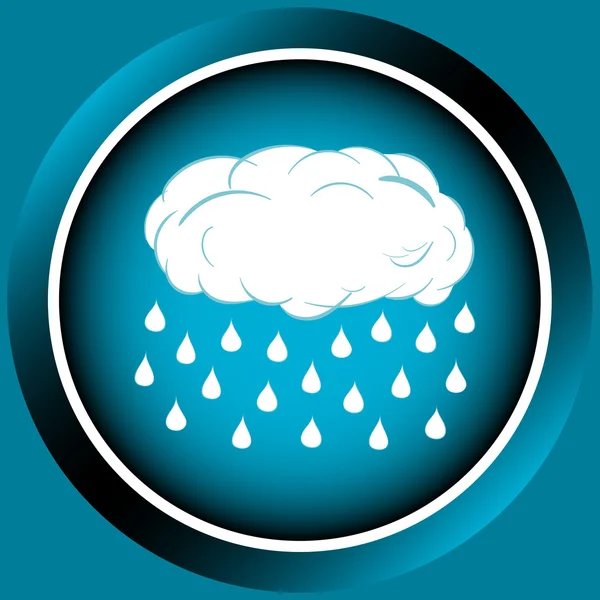 Ikonen molnet med kraftiga regn — Stock vektor