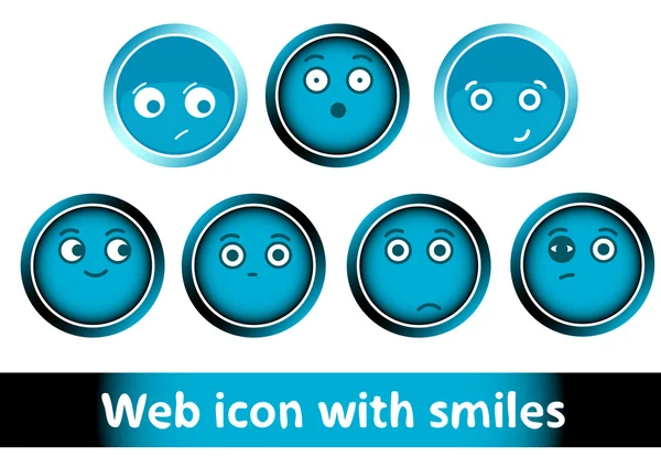 Ikony WWW z uśmiechem — Wektor stockowy
