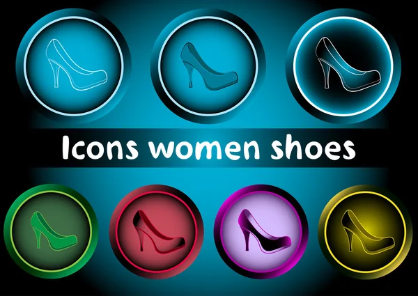 Clipart iconos zapatos de mujer — Vector de stock