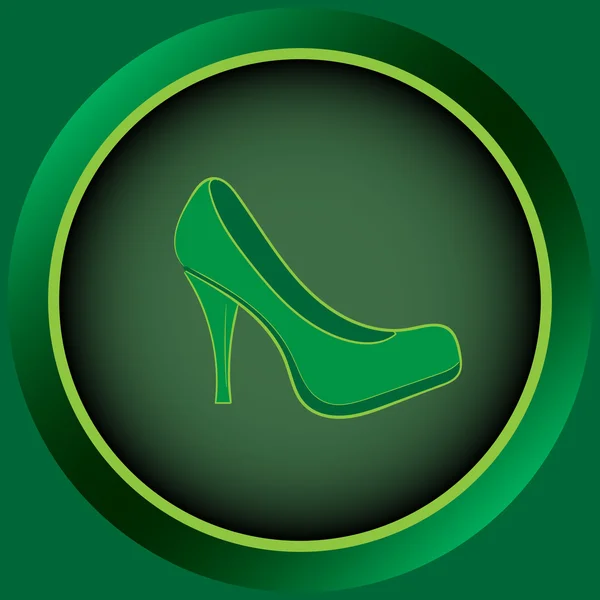 Icono zapatos de mujer verde — Vector de stock