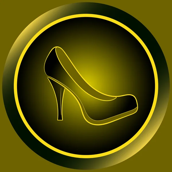 Икона желтые женские туфли — стоковый вектор