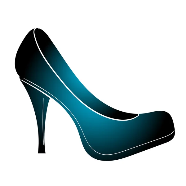 Mujer shoe blue gradient — Vector de stock