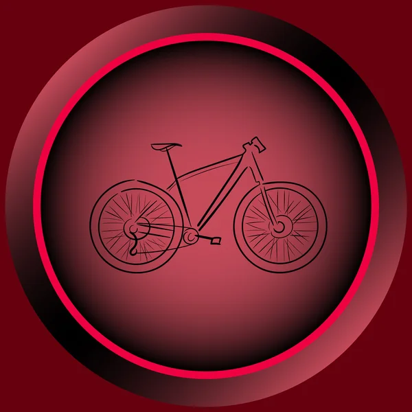 Icono con bicicleta roja — Archivo Imágenes Vectoriales