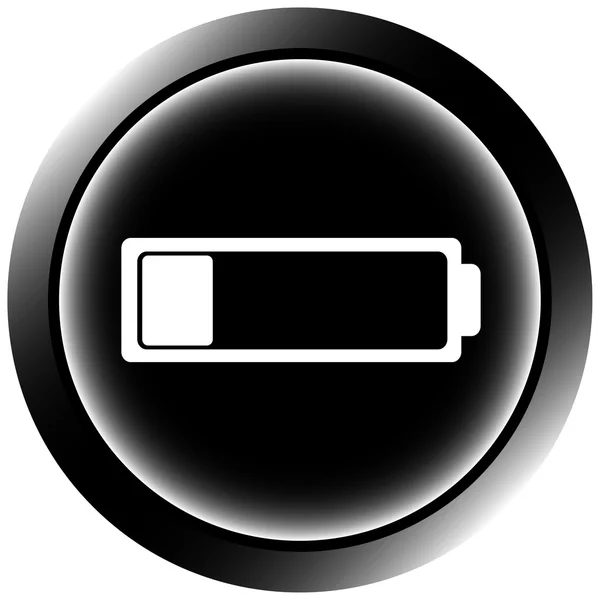 Icono negro descargado batería — Vector de stock