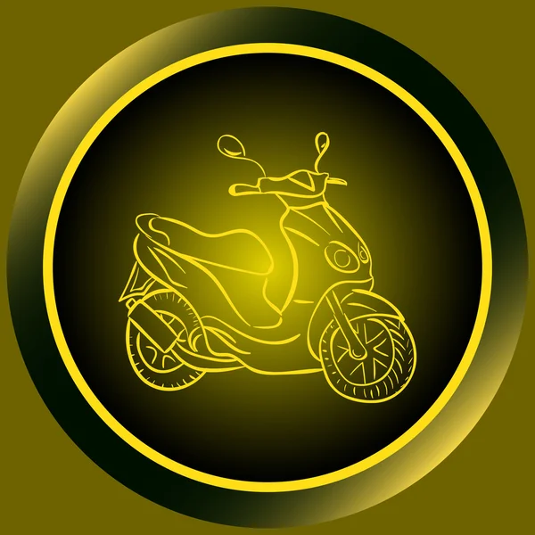 Icon yellow scooter — Stock Vector