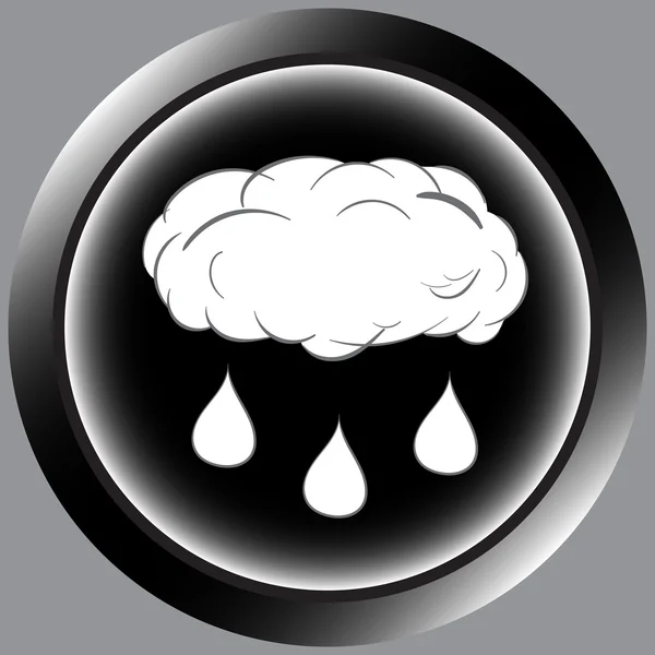 Svart ikon regnmoln — Stock vektor