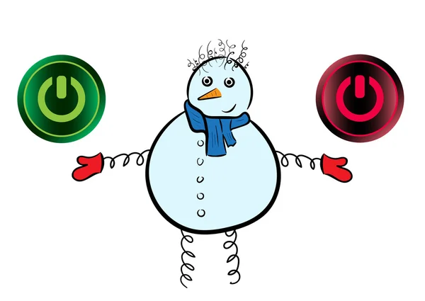 Sneeuwpop en iconen van integratie — Stockvector