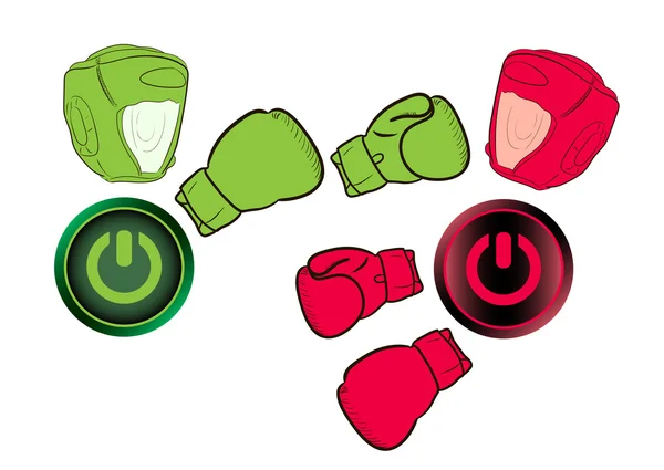 Vyřazovací boxerů ikony — Stockový vektor