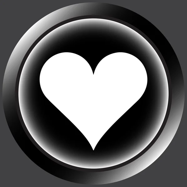 Icono con corazón negro — Archivo Imágenes Vectoriales