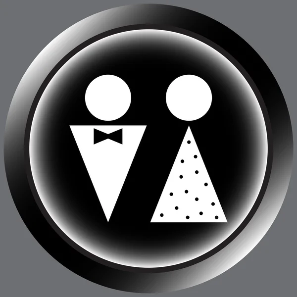 Icône noir homme et femme signe — Image vectorielle