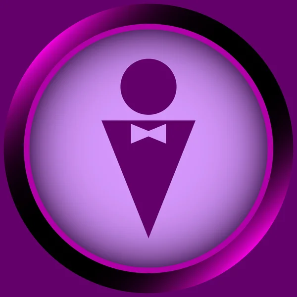 Pictogram violet man teken — Stockvector