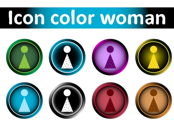Clipart icono color mujer — Vector de stock