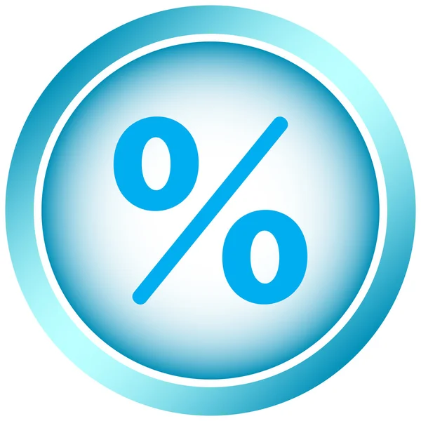 Ícone luz azul por cento — Vetor de Stock
