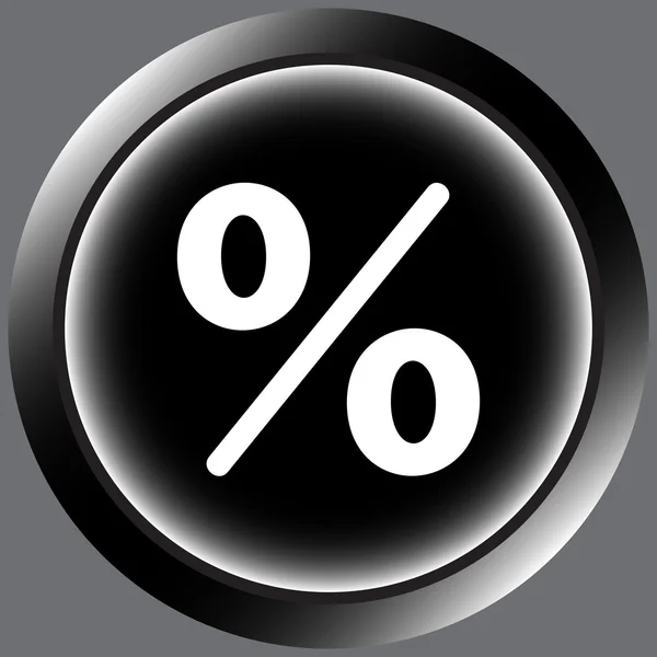 Ikona černé procenta — Stockový vektor