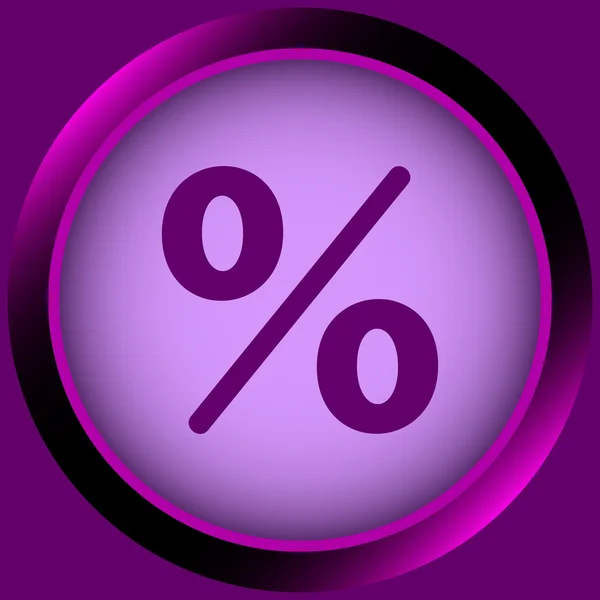 Ícone violeta por cento — Vetor de Stock