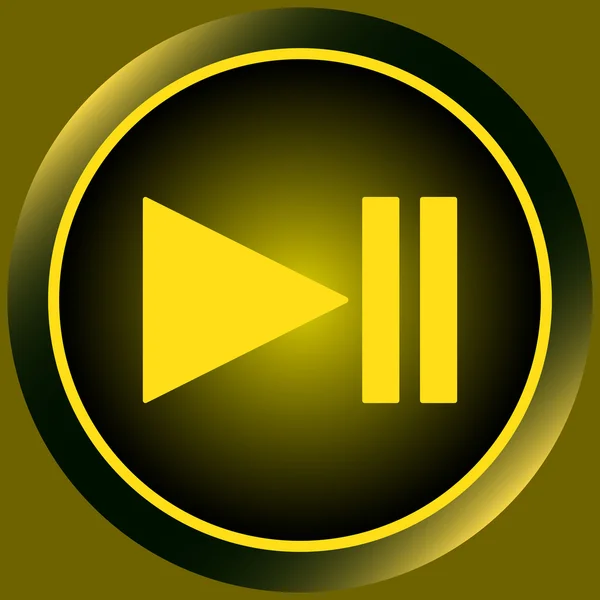 Icon yellow pause symbol — Stock Vector