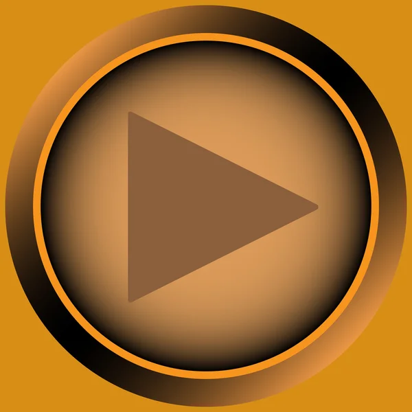 Icône orange bouton de démarrage — Image vectorielle