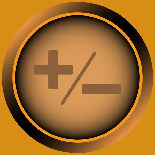 Икона оранжевый плюс-минус — стоковый вектор