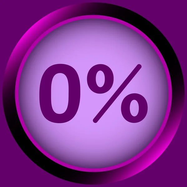 Ikona fialový nula procent — Stockový vektor
