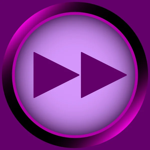 Icono símbolo de rebobinado violeta adelante — Vector de stock