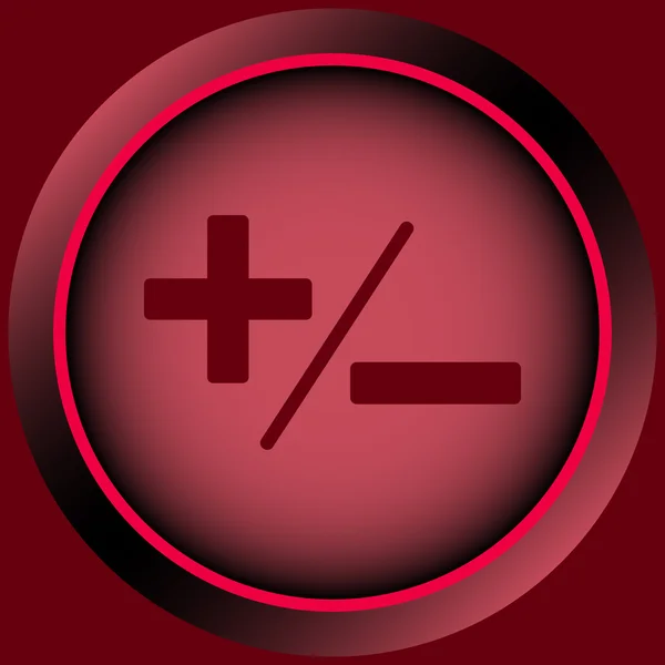 Значок красный плюс-минус — стоковый вектор